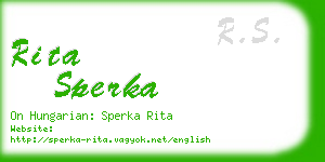 rita sperka business card